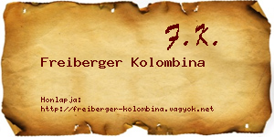 Freiberger Kolombina névjegykártya